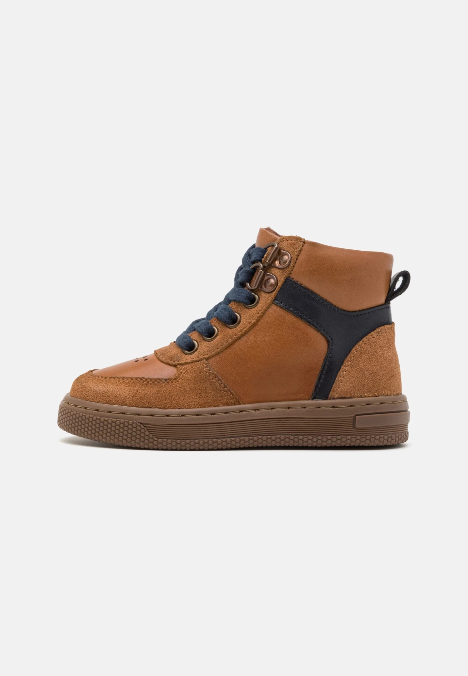 Friboo Leather - Sneakers Hoog - Cognac 1 Friboo Leather - Sneakers Hoog - Cognac
